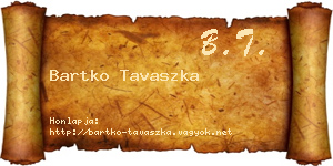 Bartko Tavaszka névjegykártya